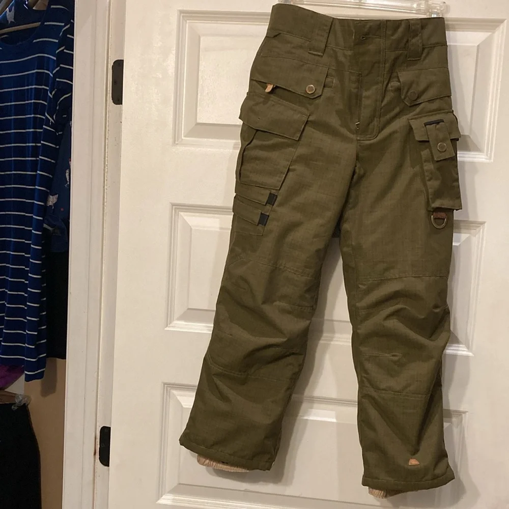 Boys Medium Olive Green Against the Grain Allyance Snow board pants - Picture 2 of 16